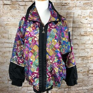 Vintage 80s 90s Casual Isle windbreaker jacket -heraldry patchwork size M